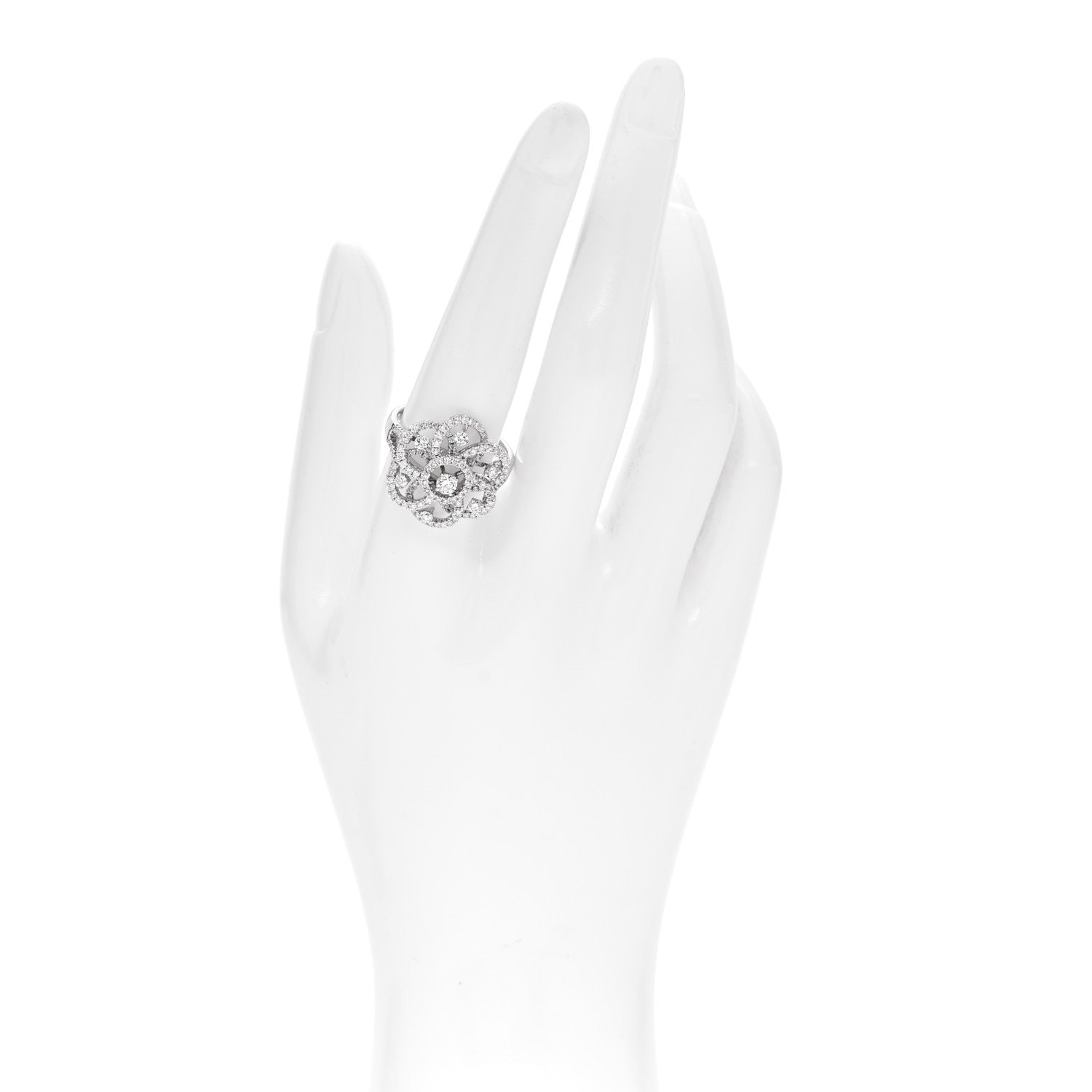 Parker & West by FASHIONPHILE 18K White Gold Diamond 1.24ctw Flower Ring 59 8.75 2 of 10