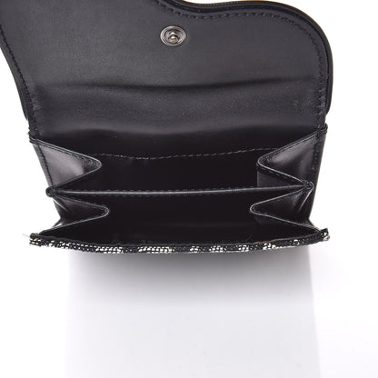 Christian Dior Monogram Compact Saddle Wallet Black 5 of 9