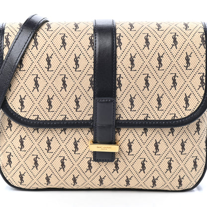 Saint Laurent Canvas Small Le Monogramme Satchel Beige Black 7 of 19