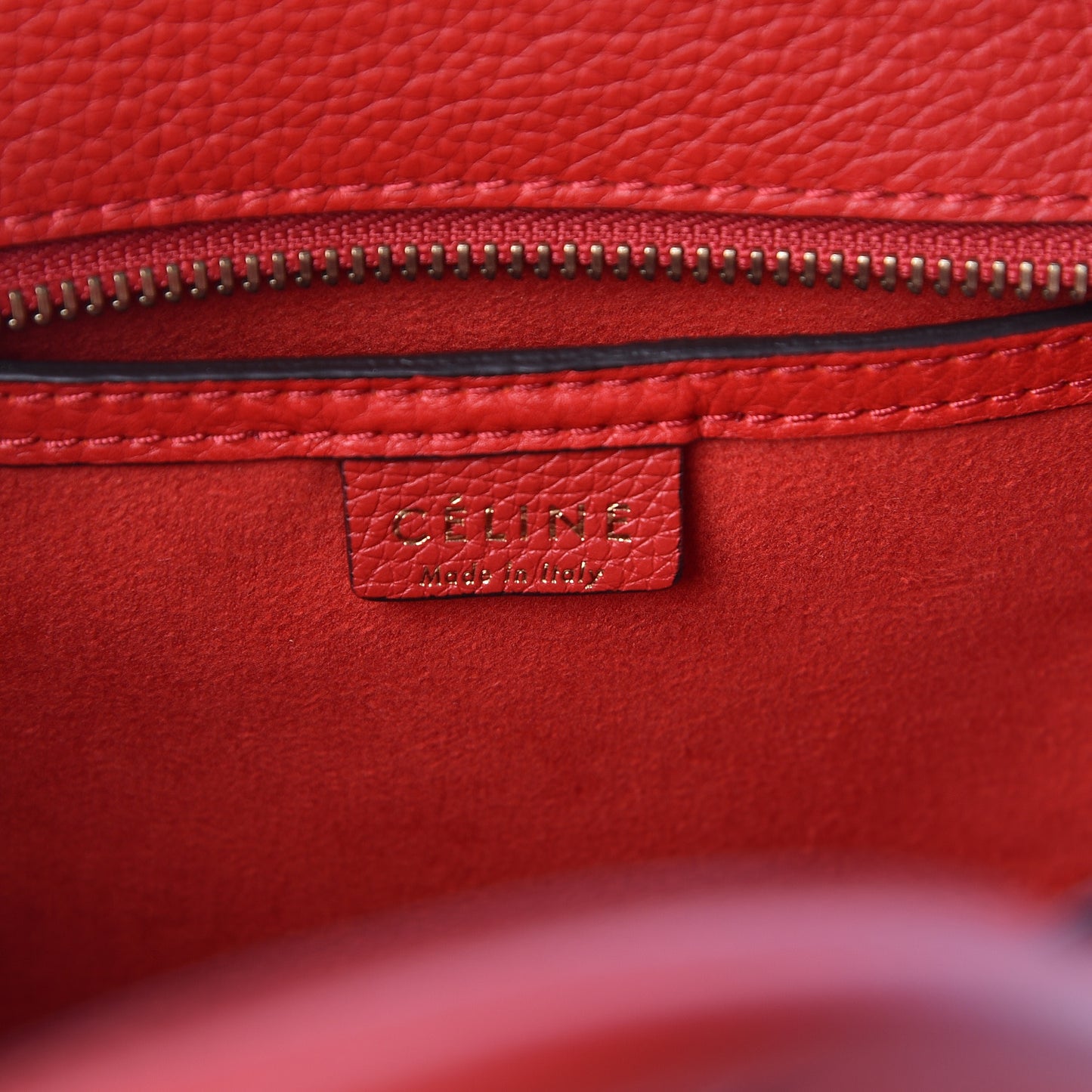 Drummed Calfskin Nano Luggage Coquelicot