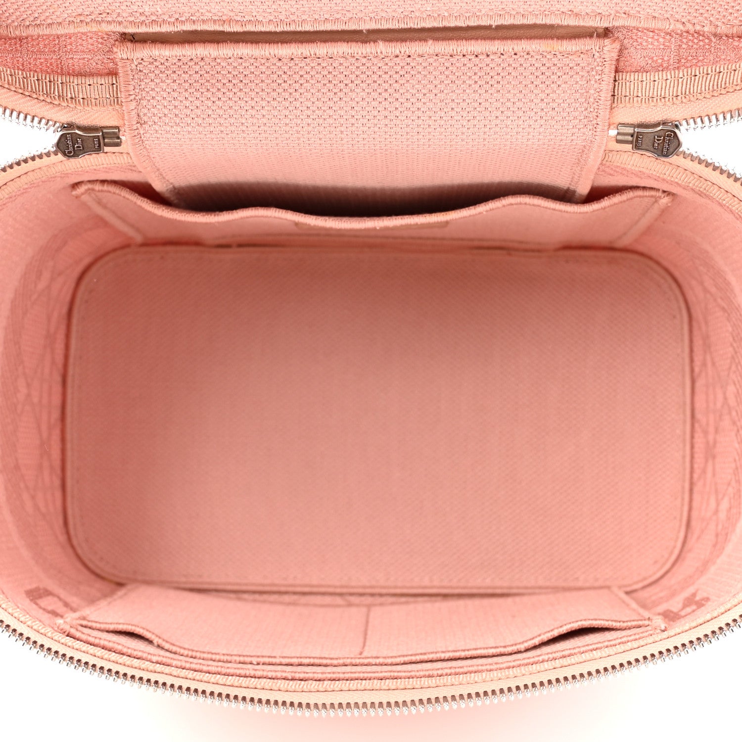 Christian Dior Canvas Embroidered Cannage Diortravel Vanity Case Bois de Rose 5 of 7