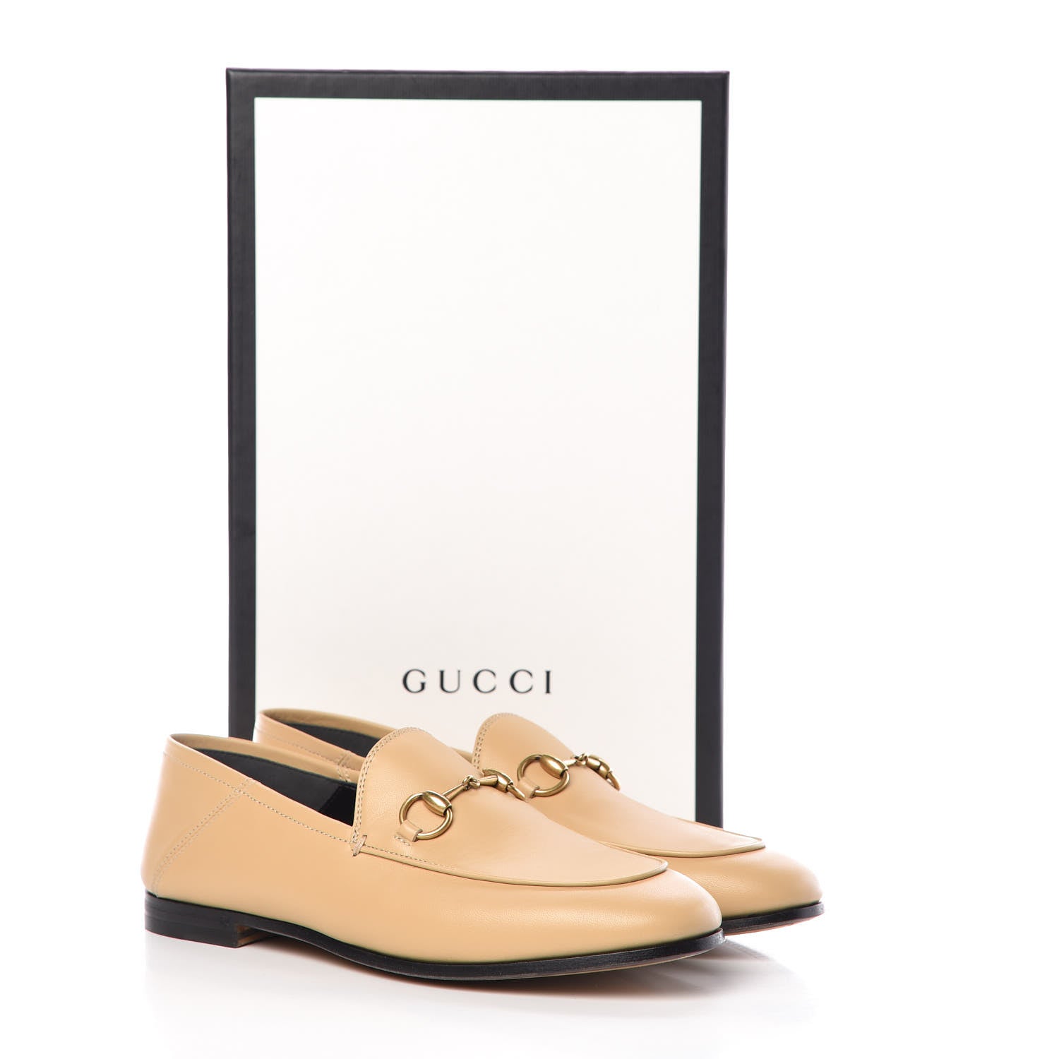 Gucci Lambskin Womens Brixton Horsebit Loafers 36 Wheat 9 of 9