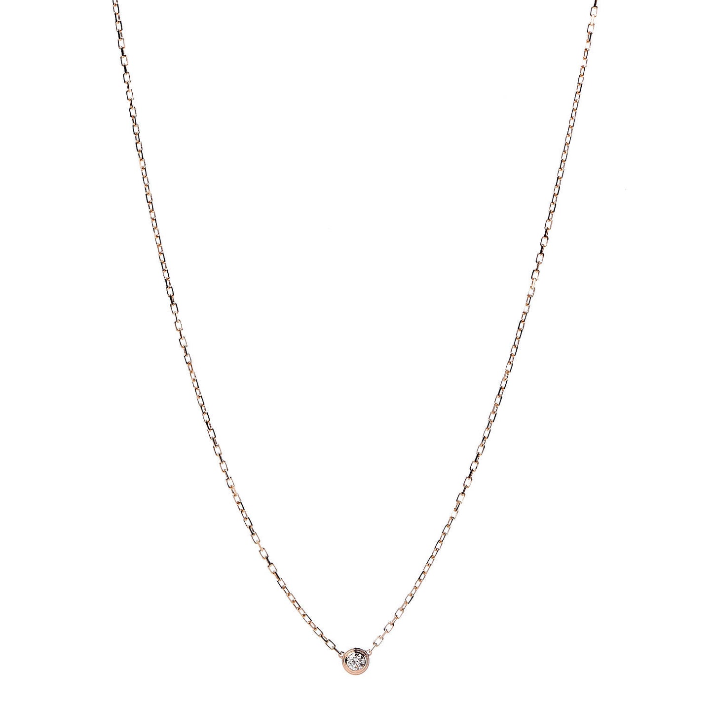 18K Pink Gold Diamond SM D'Amour Pendant Necklace