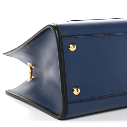 Fendi Vitello Century Opaco F is Fendi Bi-Color Small Runaway Satchel Blue Black 8 of 10
