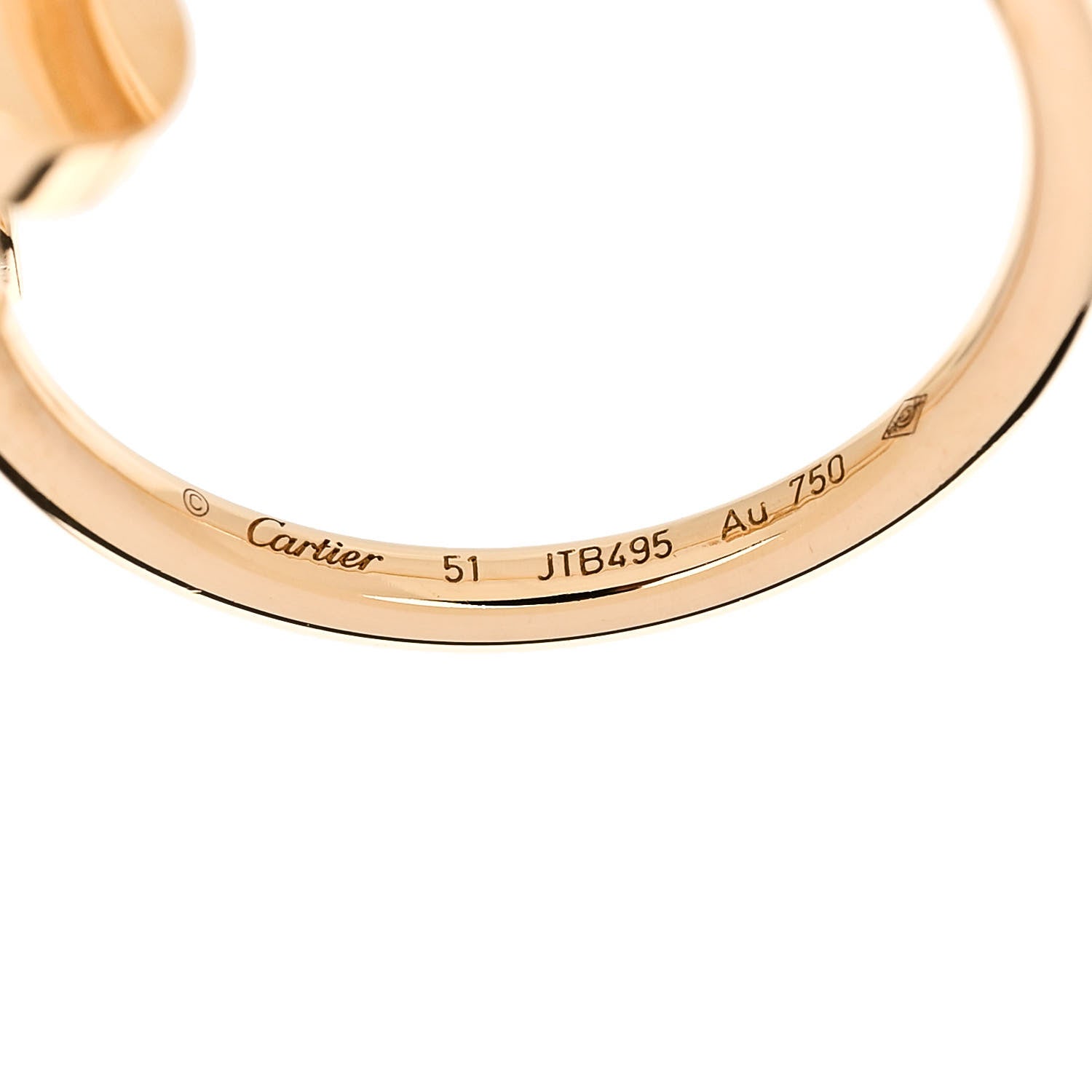 Cartier 18K Yellow Gold Small Juste Un Clou Ring 53 6.25 4 of 5