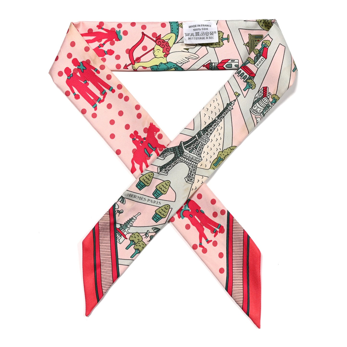 Silk Les Nouveaux Amoureux de Paris Twilly Rose Pale Vert Rose