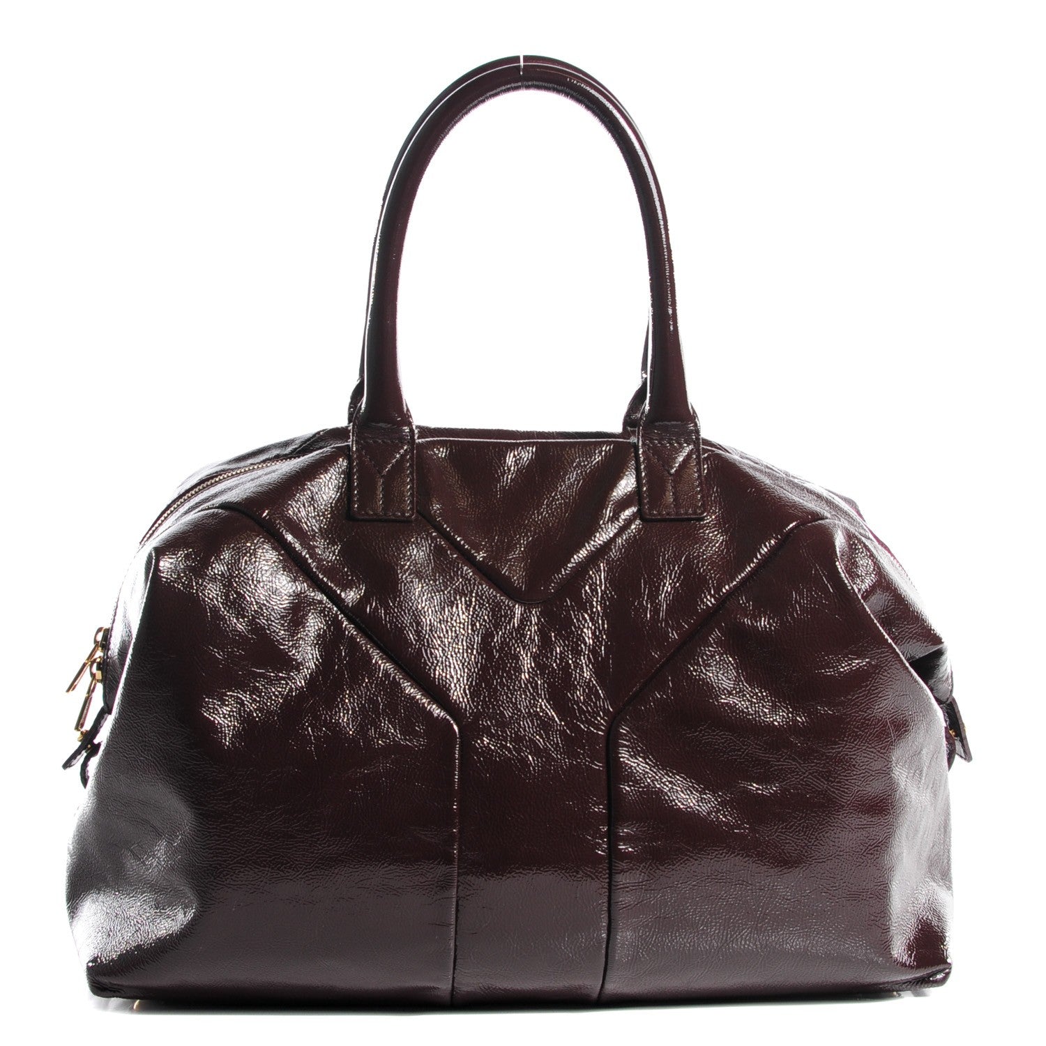 Saint Laurent Textured Patent Medium Easy Sac Brown 1 of 8