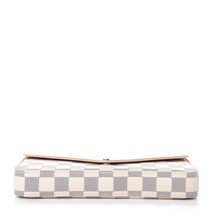 Louis Vuitton Damier Azur Pochette Felicie Chain Wallet Rose Ballerine 14 of 16