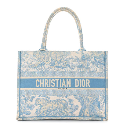 Christian Dior Canvas Embroidered Medium Dioriviera Toile De Jouy Book Tote Light Blue 1 of 14