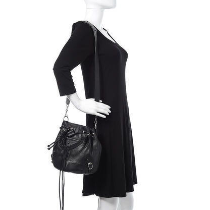 Balenciaga Matte Goatskin Rubber Covered Classic Hardware Mini Pompon Black 2 of 10