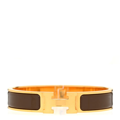 Hermes Enamel Narrow Clic Clac H Bracelet GM Moka 1 of 4