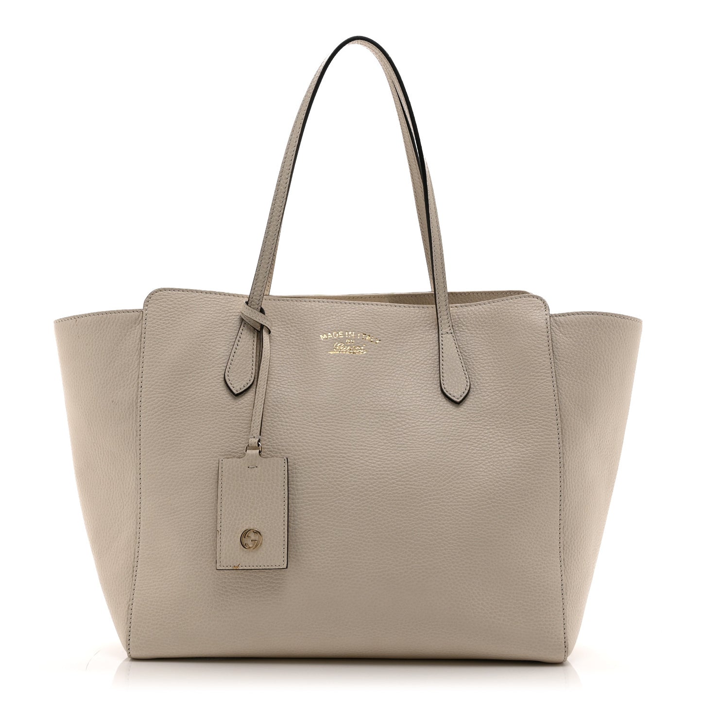 Pebbled Calfskin Medium Swing Tote Off White