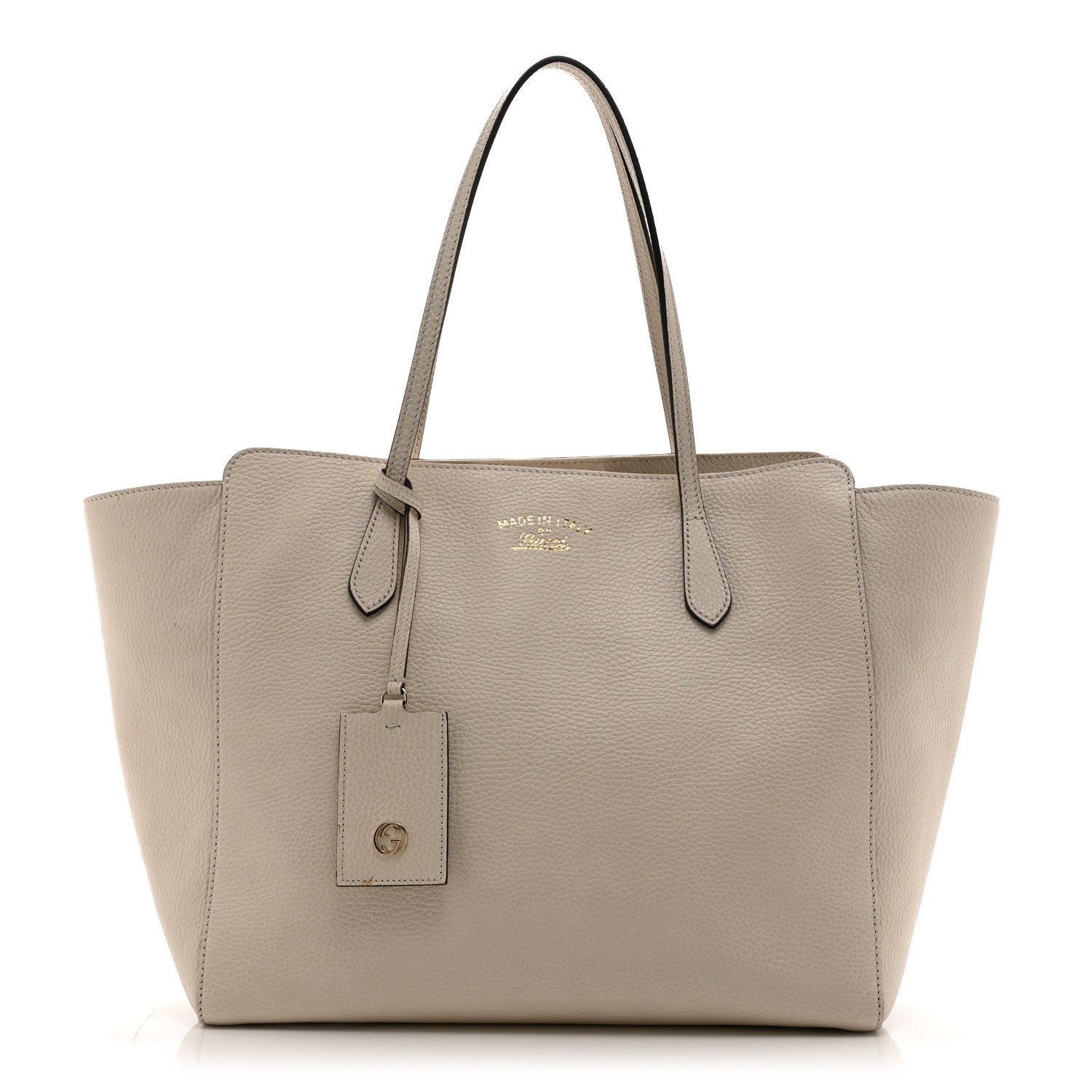 Gucci Pebbled Calfskin Medium Swing Tote Off White 1 of 9