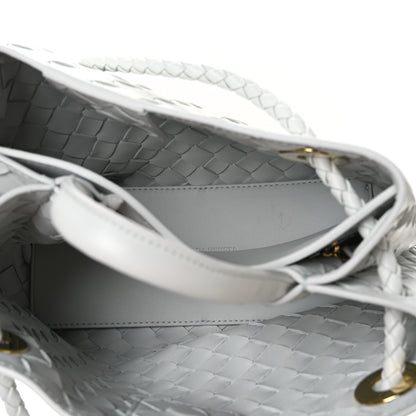 Bottega Veneta Nappa Intrecciato Small Andiamo Shoulder Bag Hoarfrost 5 of 9