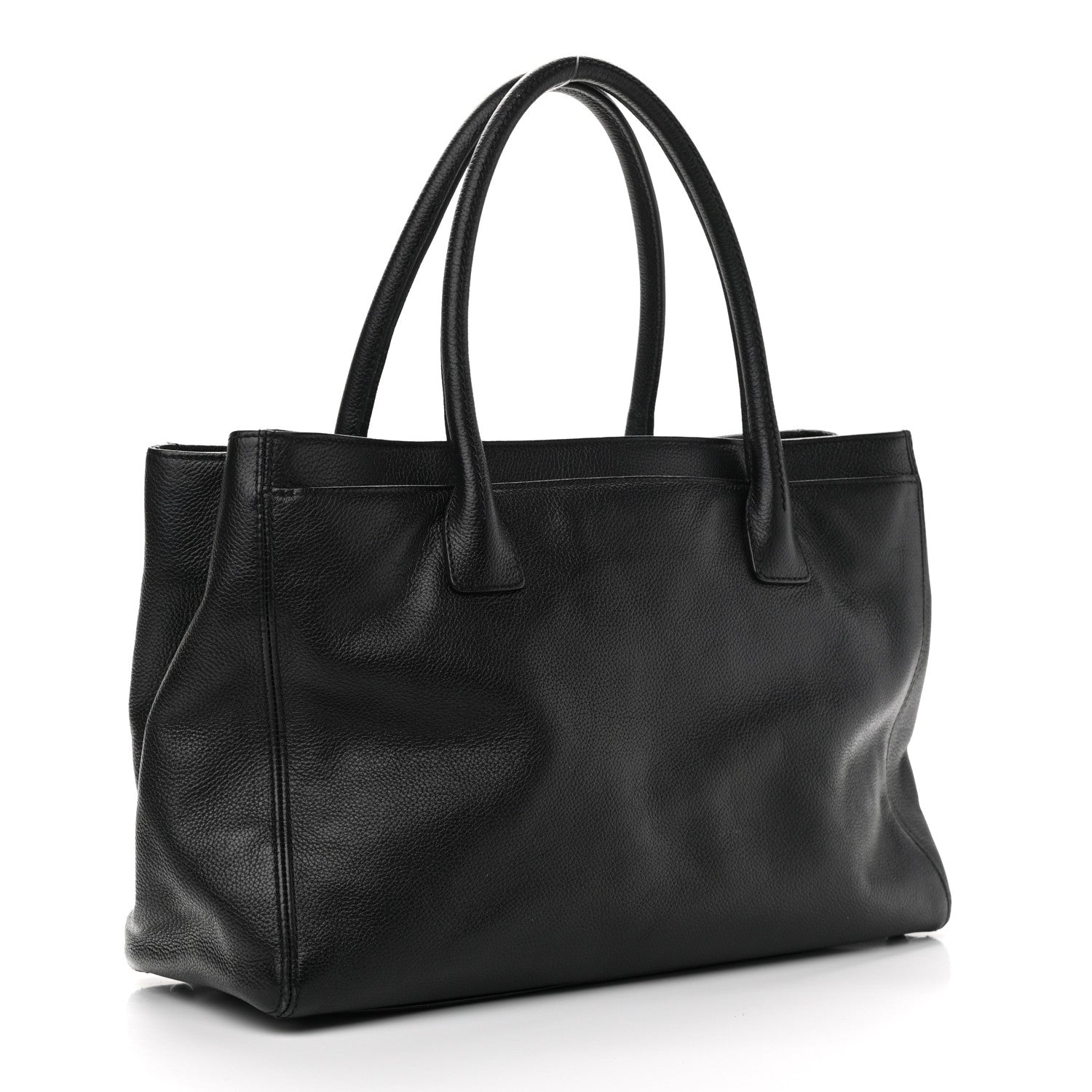 Chanel Calfskin Mademoiselle Lock Cerf Shopper Tote Black 3 of 12