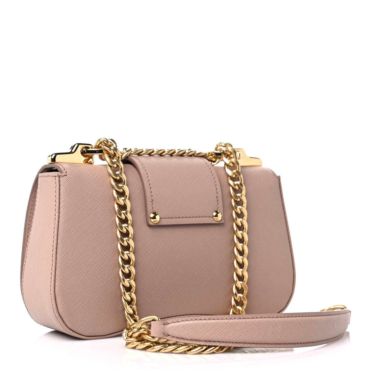 Saffiano Lux Sidonie Small Chain Crossbody Bag Cipria