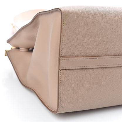 Prada Saffiano City Calfskin Greche Medium Paradigme Bag Cammeo Begonia 7 of 13