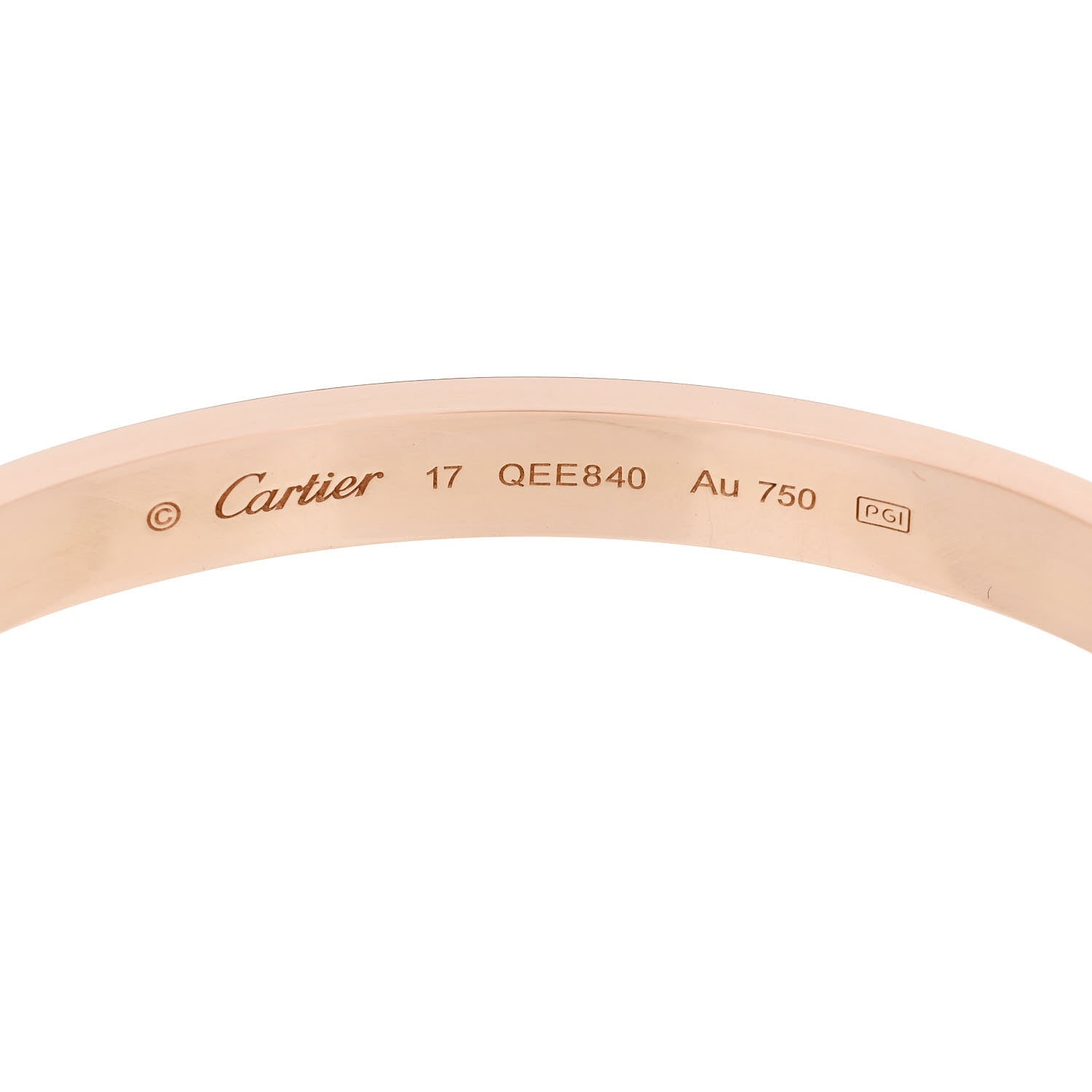 Cartier 18K Pink Gold LOVE Bracelet 17 6 of 9