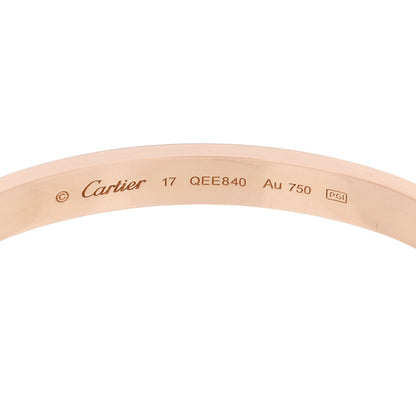 Cartier 18K Pink Gold LOVE Bracelet 17 6 of 9