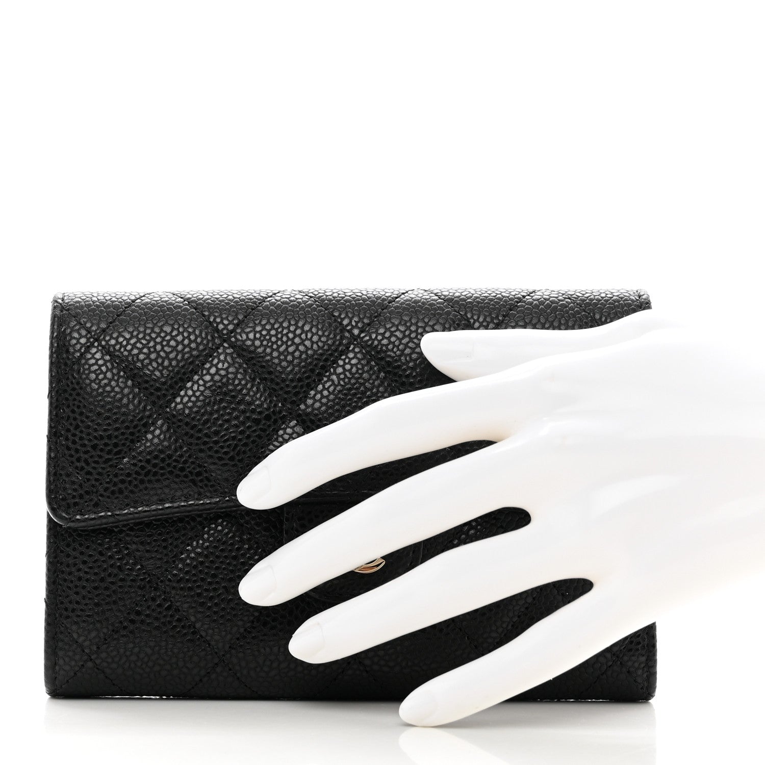 Chanel Caviar Quilted Medium Flap Wallet Black 2 of 9