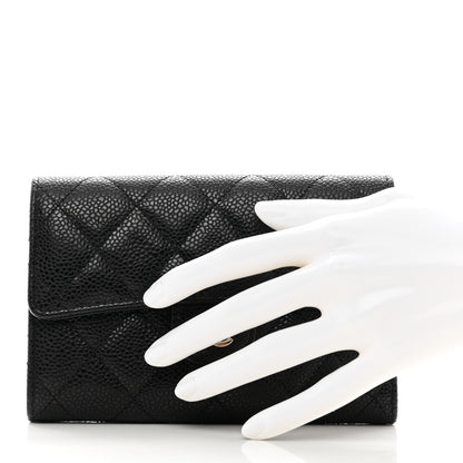 Chanel Caviar Quilted Medium Flap Wallet Black 2 of 9