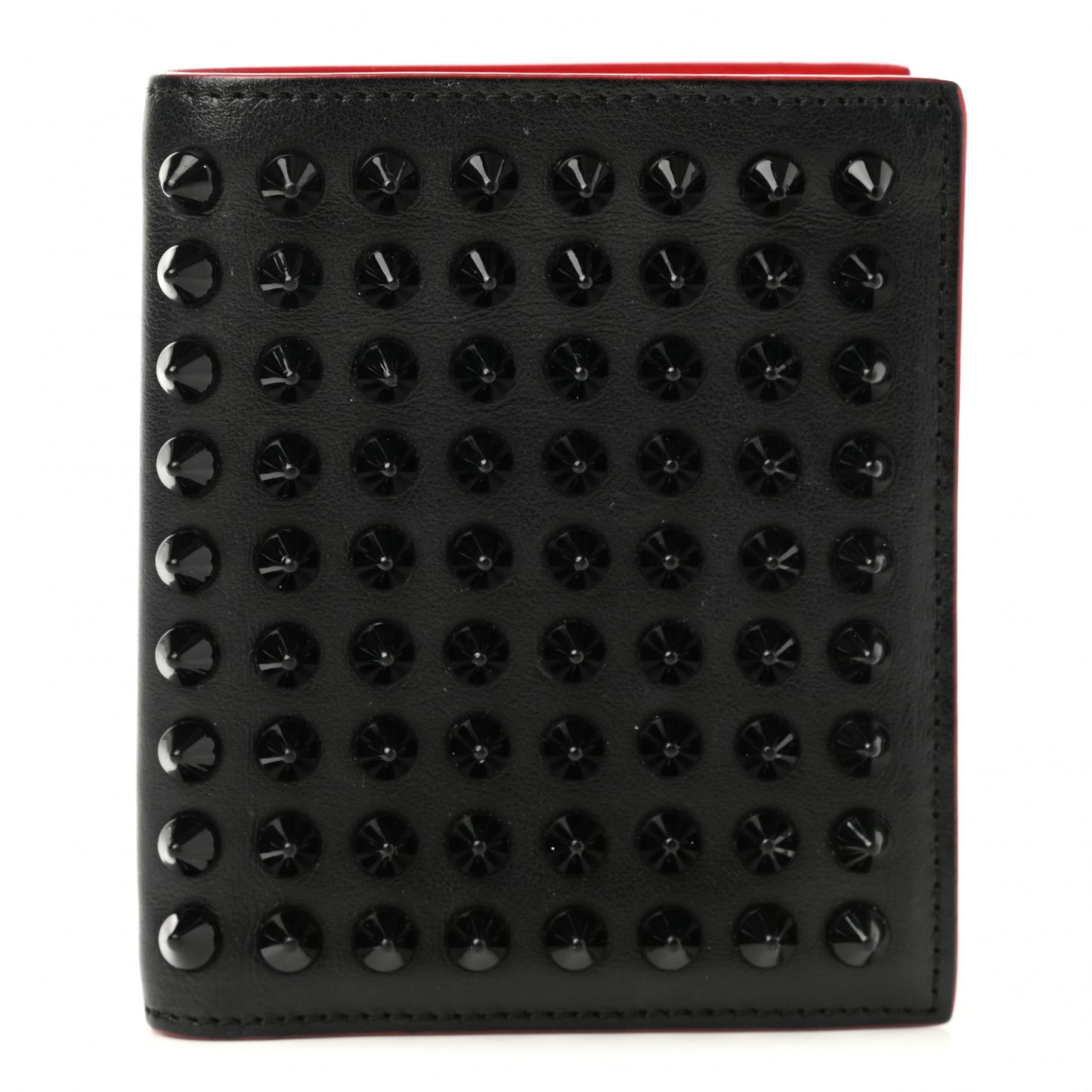 Calfskin Spiked Bi-Fold Wallet Black
