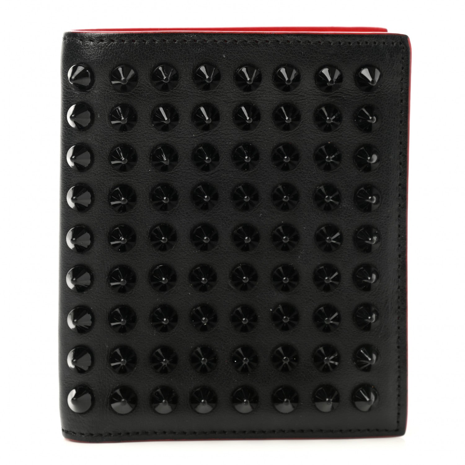 Christian Louboutin Calfskin Spiked Bi-Fold Wallet Black 1 of 9