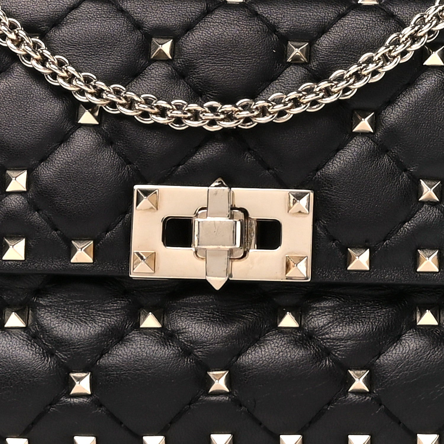 Valentino Garavani Lambskin Small Rockstud Spike Shoulder Bag Black 8 of 12