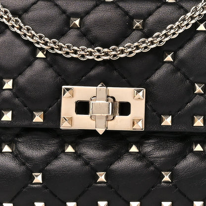 Valentino Garavani Lambskin Small Rockstud Spike Shoulder Bag Black 8 of 12