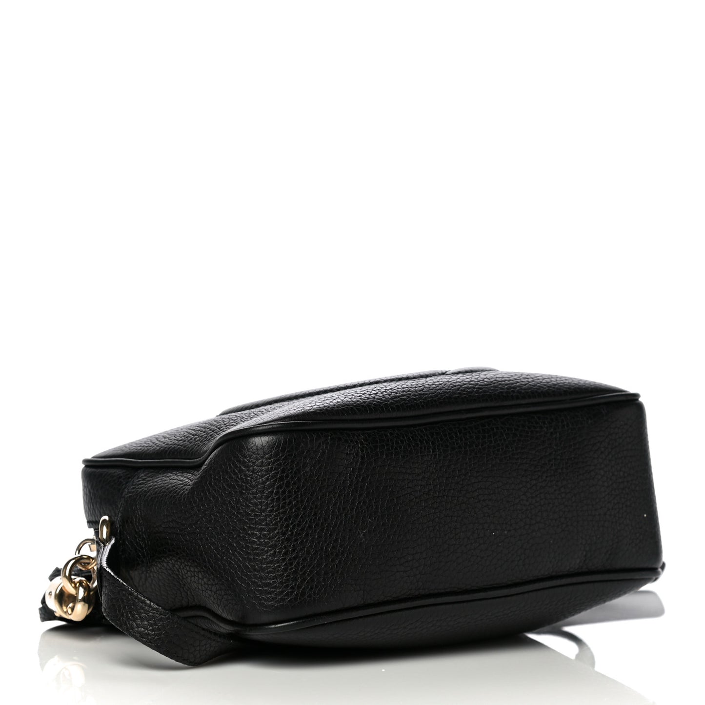 Pebbled Calfskin Small Soho Disco Bag Black