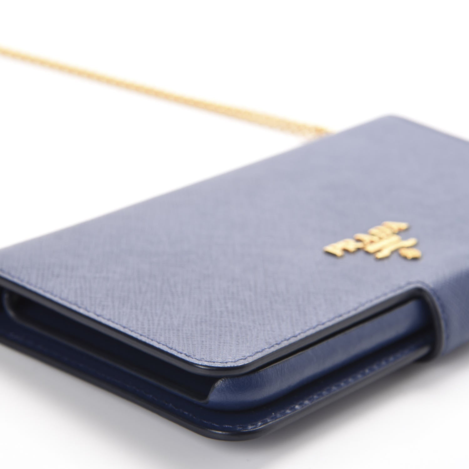 Prada Saffiano Metal iPhone 7 Case Crossbody Wallet Bluette 6 of 10