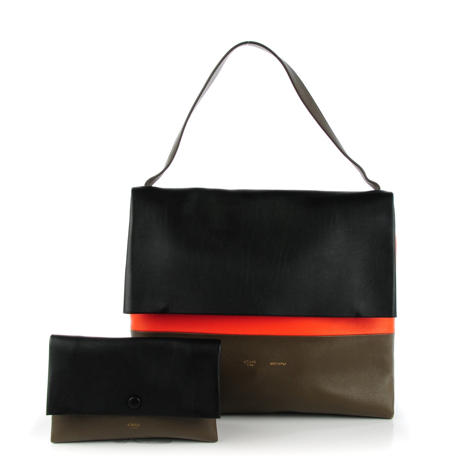 Celine Smooth Calfskin Tri-Color All Soft Shoulder Bag Black 2 of 9