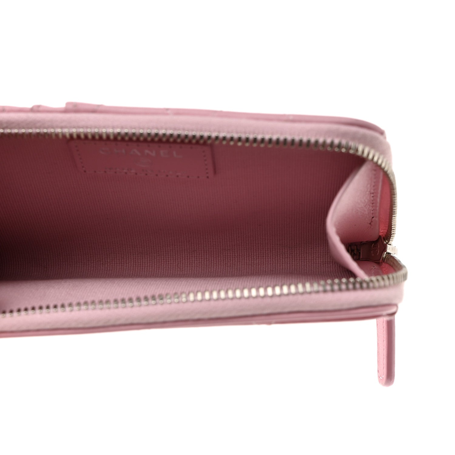 Chanel Lambskin Quilted Zip Card Holder Pink 6 of 8