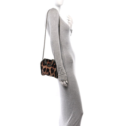 Stella McCartney Linen Leopard Print Tiny Falabella Tote Brown 2 of 10