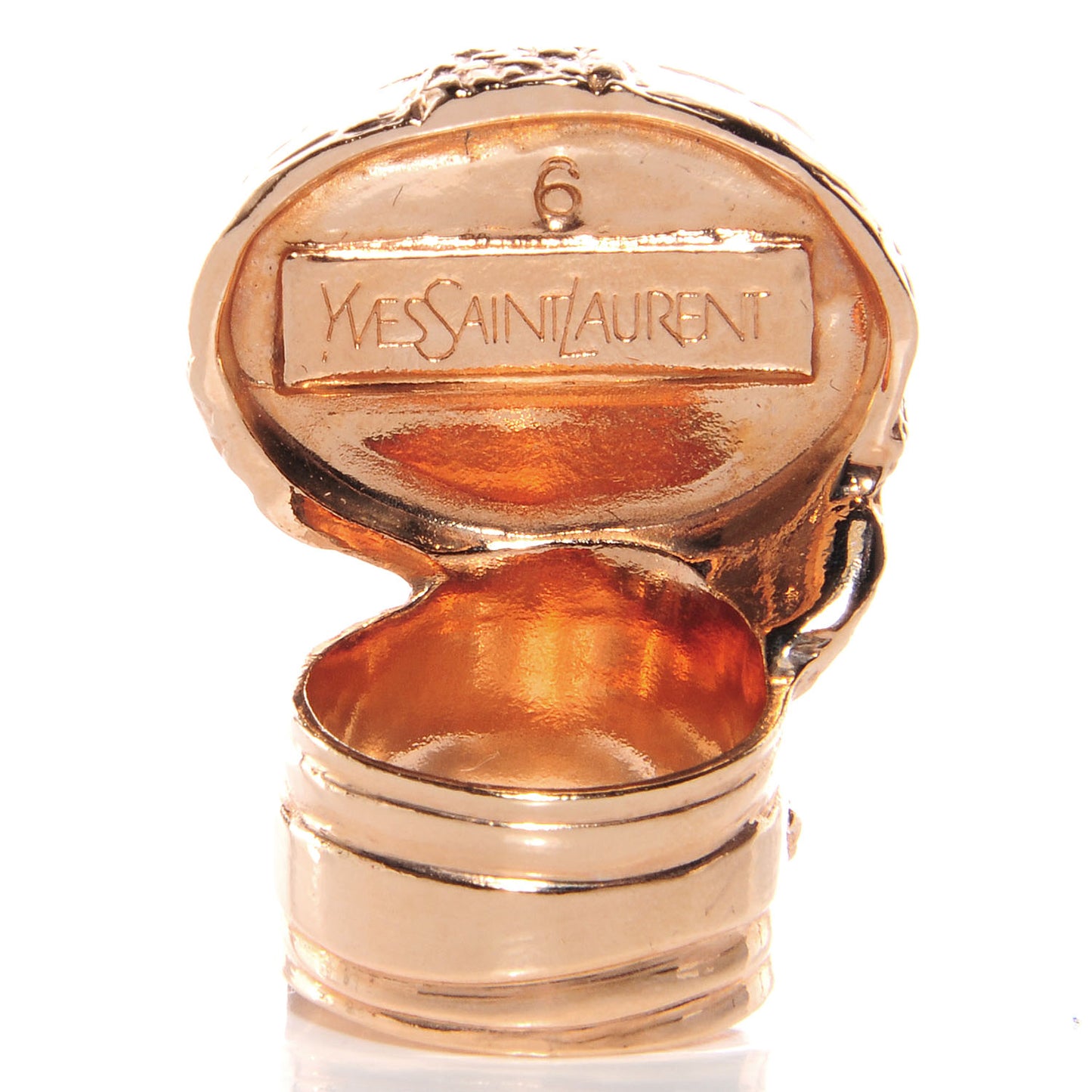 Glass Cabochon Arty Ovale Ring 6 Rose Gold Marine