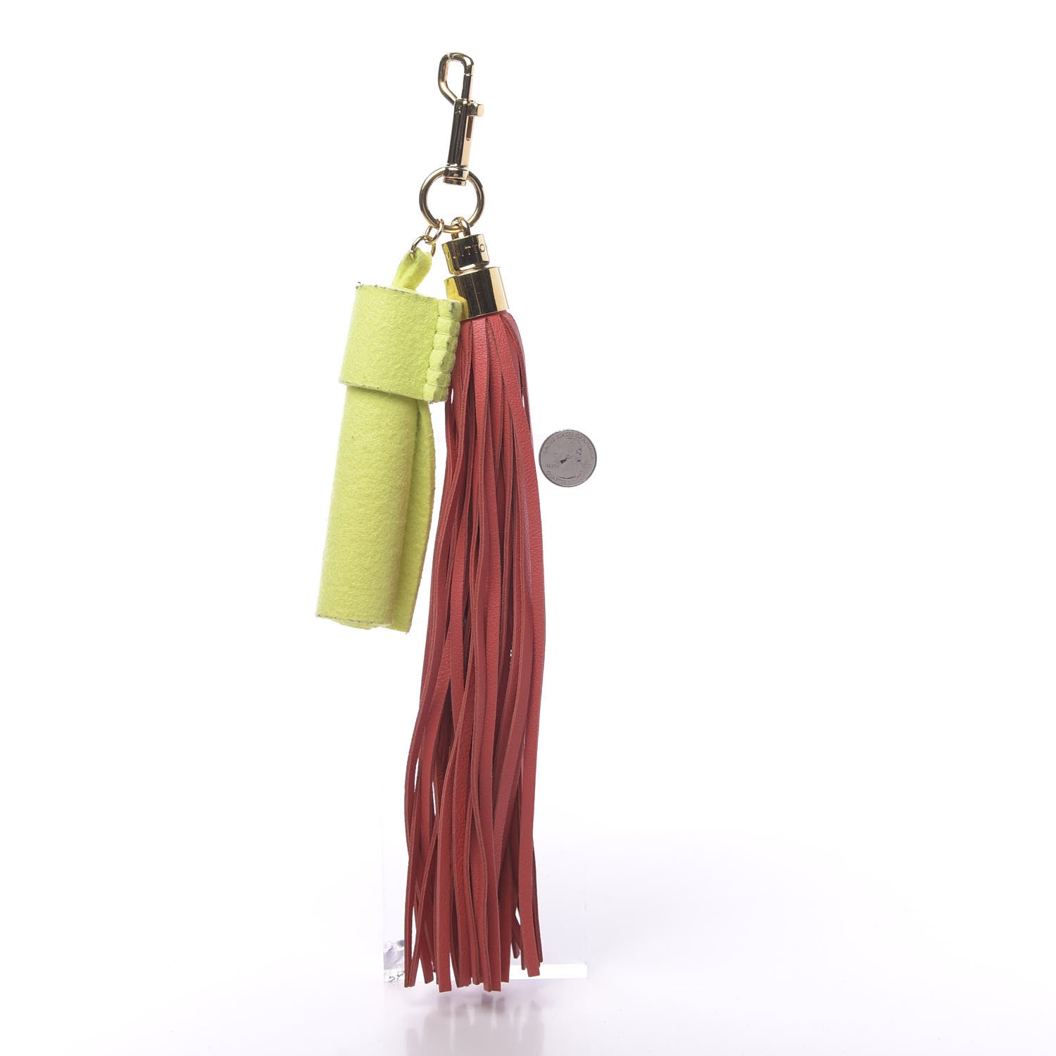 Louis Vuitton Calfskin Rainbow Bag Charm Tassel Red 2 of 3