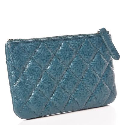 Chanel Caviar Quilted Small Cosmetic Case Dark Turquoise 3 of 8