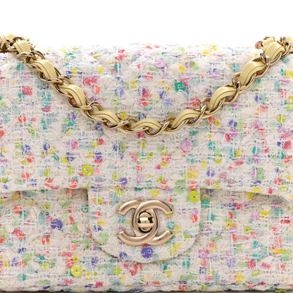 Chanel Tweed Quilted Mini Rectangular Flap Ecru Green Purple Red Yellow 7 of 10