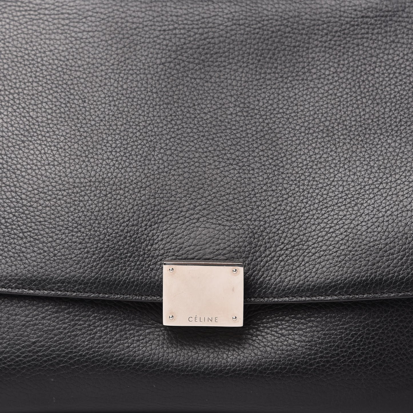 Drummed Calfskin Suede Small Trapeze Black