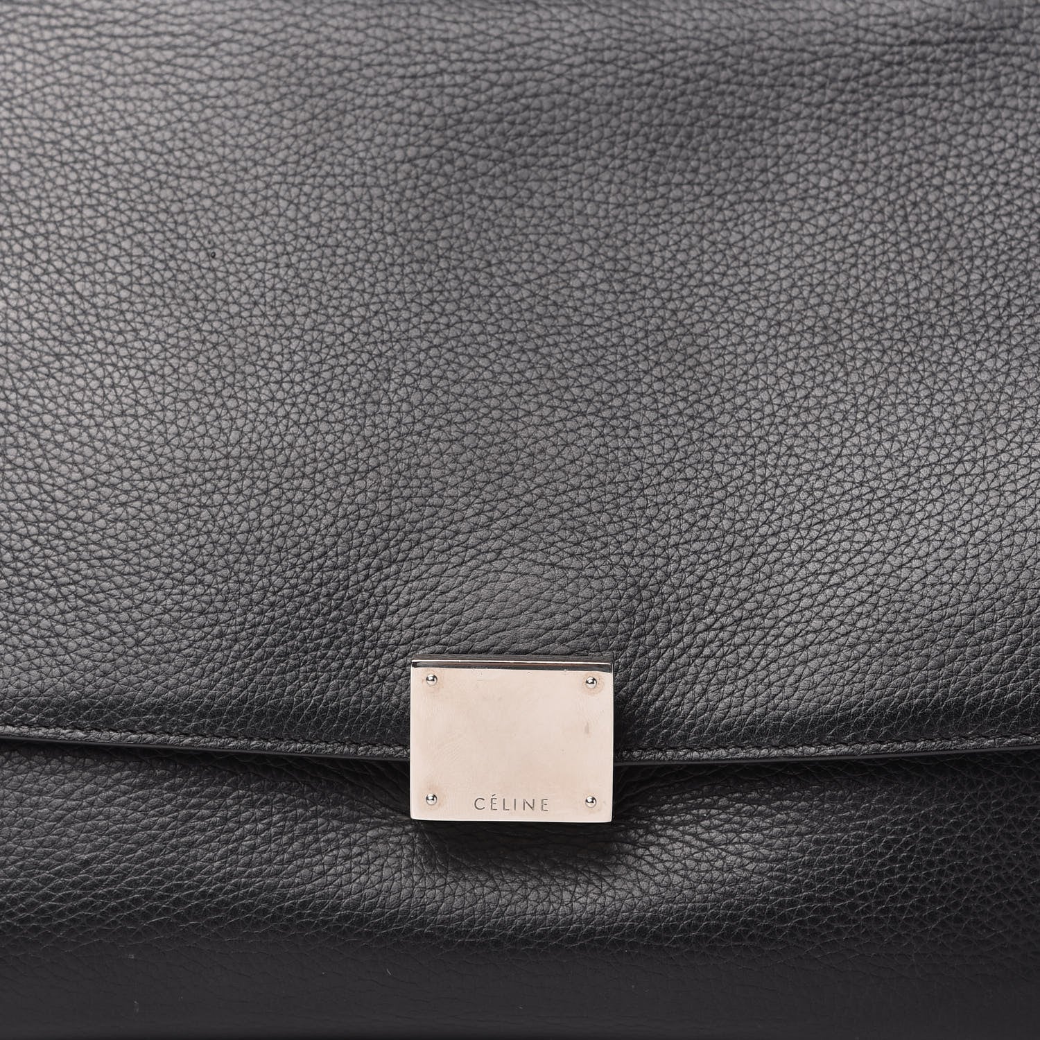 Celine Drummed Calfskin Suede Small Trapeze Black 9 of 10