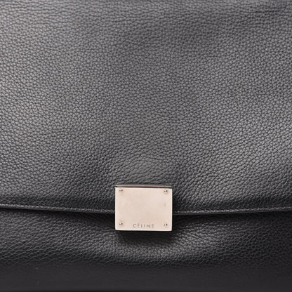 Celine Drummed Calfskin Suede Small Trapeze Black 9 of 10