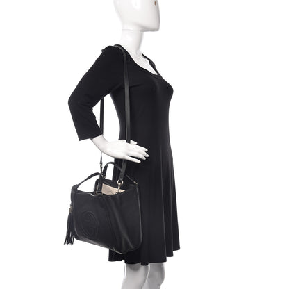 Gucci Pebbled Calfskin Small Soho Shoulder Bag Black 3 of 13