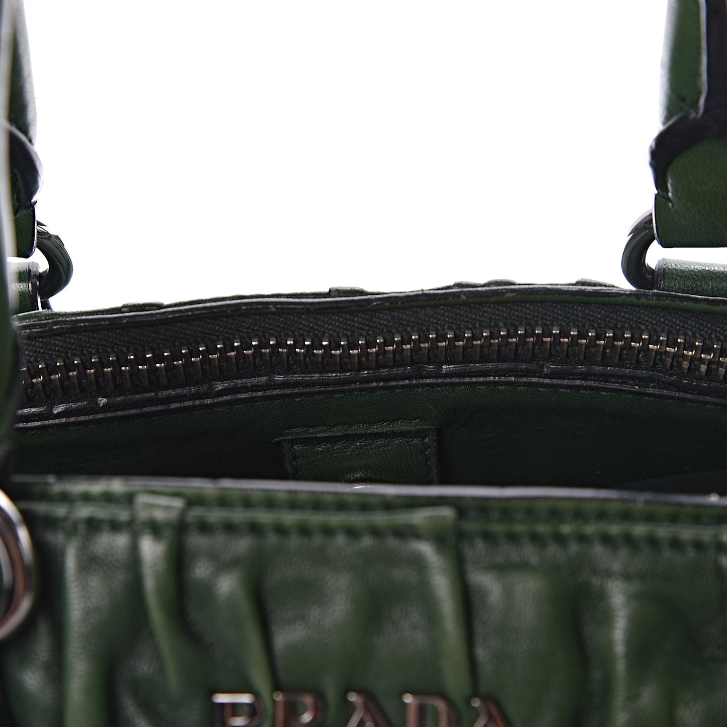 Nappa Gaufre Double Zip Tote Green