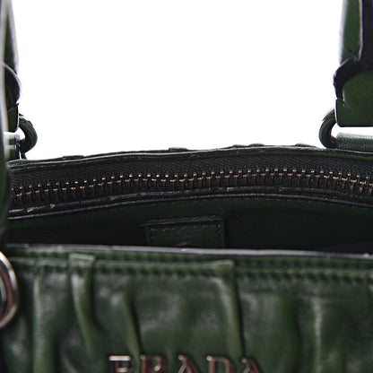 Prada Nappa Gaufre Double Zip Tote Green 14 of 22
