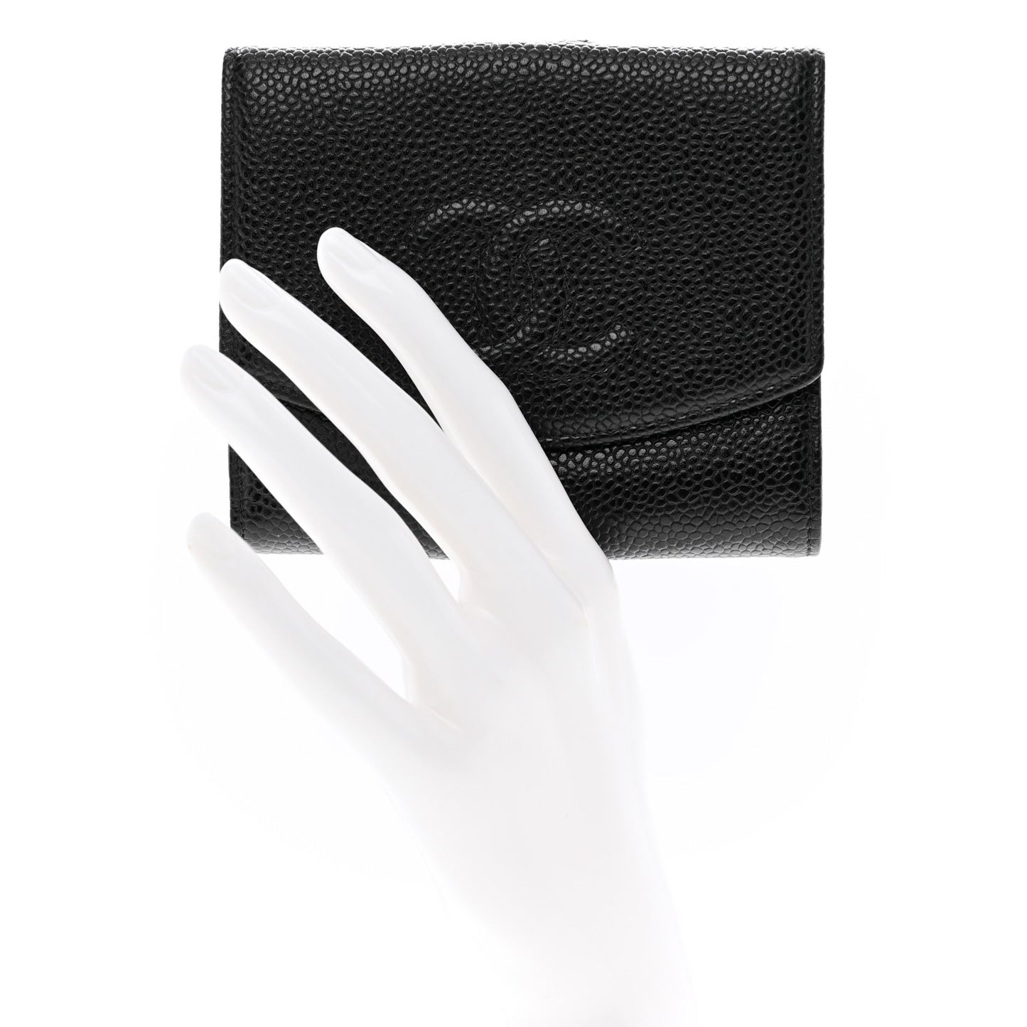 Caviar Timeless CC Compact French Wallet Black