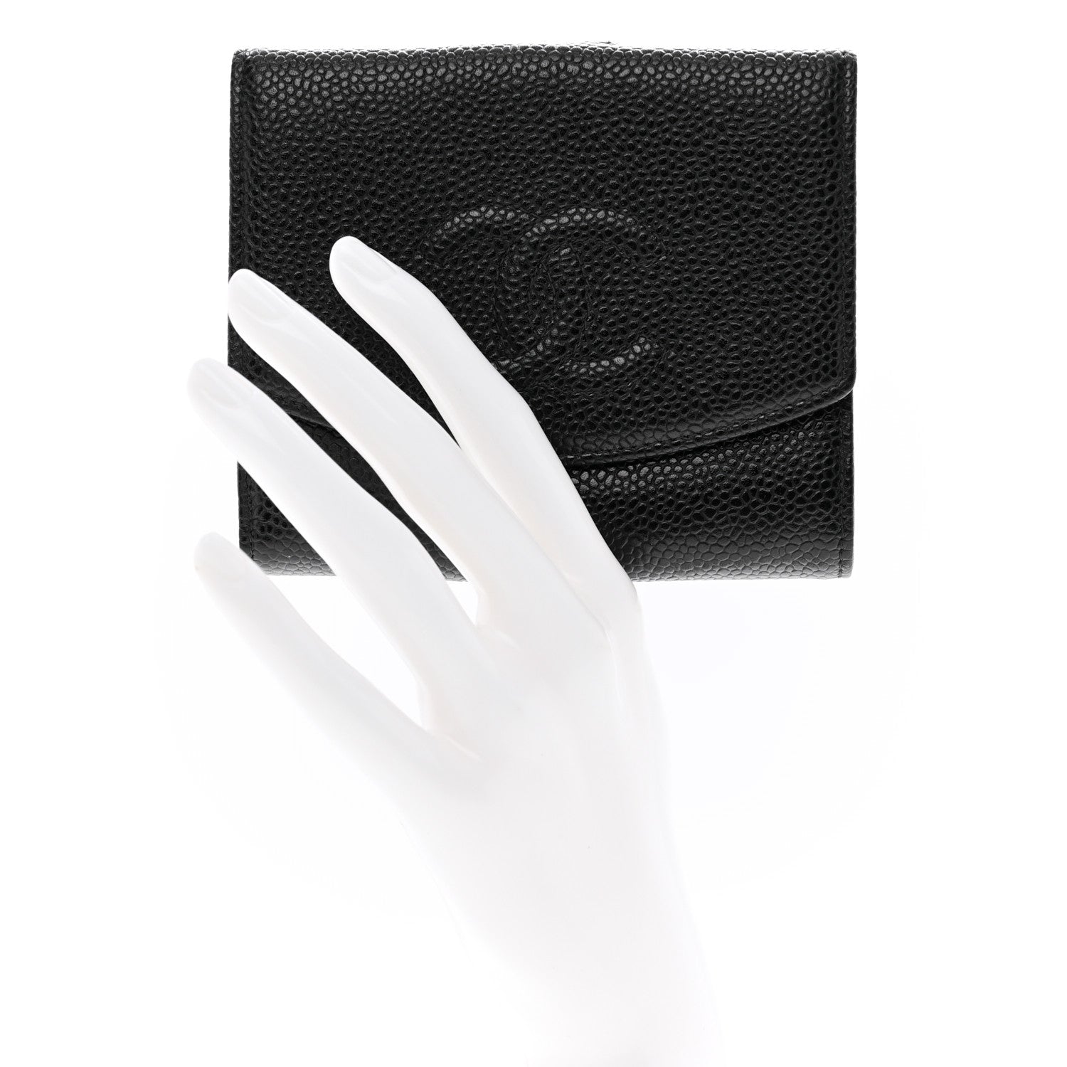 Chanel Caviar Timeless CC Compact French Wallet Black 2 of 9