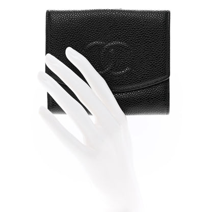 Chanel Caviar Timeless CC Compact French Wallet Black 2 of 9