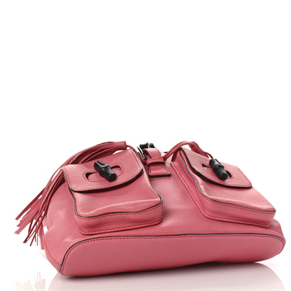 Gucci Cellarius Calfskin Medium Bamboo Backpack Glossy Pink 4 of 10
