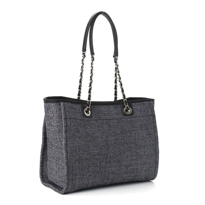Chanel Lurex Boucle Small Deauville Tote Grey 3 of 9