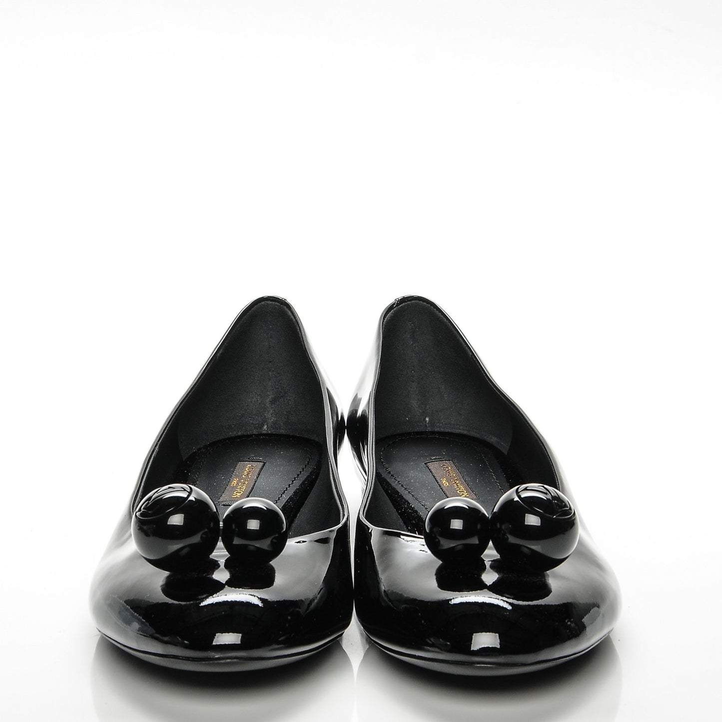 Patent Calfskin Betty Ballerina Flats 41 Black